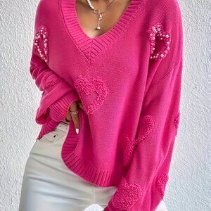 Passion of Essence Pink V-Neck Sweater
